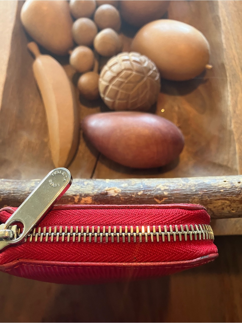 Louis Vuitton Red Textured Zip-Around Wallet EPI - Picture 10 of 12